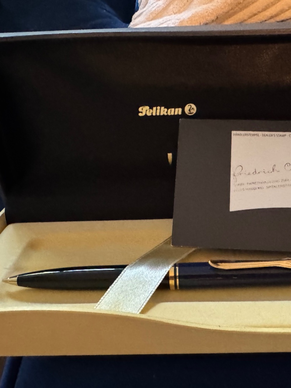 Pelikan Black & Gold Pen with Box + Guarantee Card